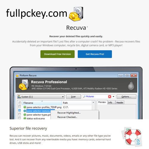 Recuva Pro Professional + Free Download